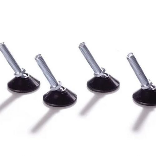 a group of screws with black rubber holders