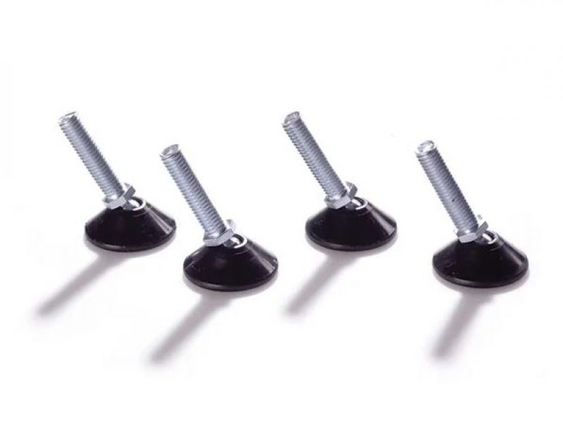 a group of screws with black rubber holders